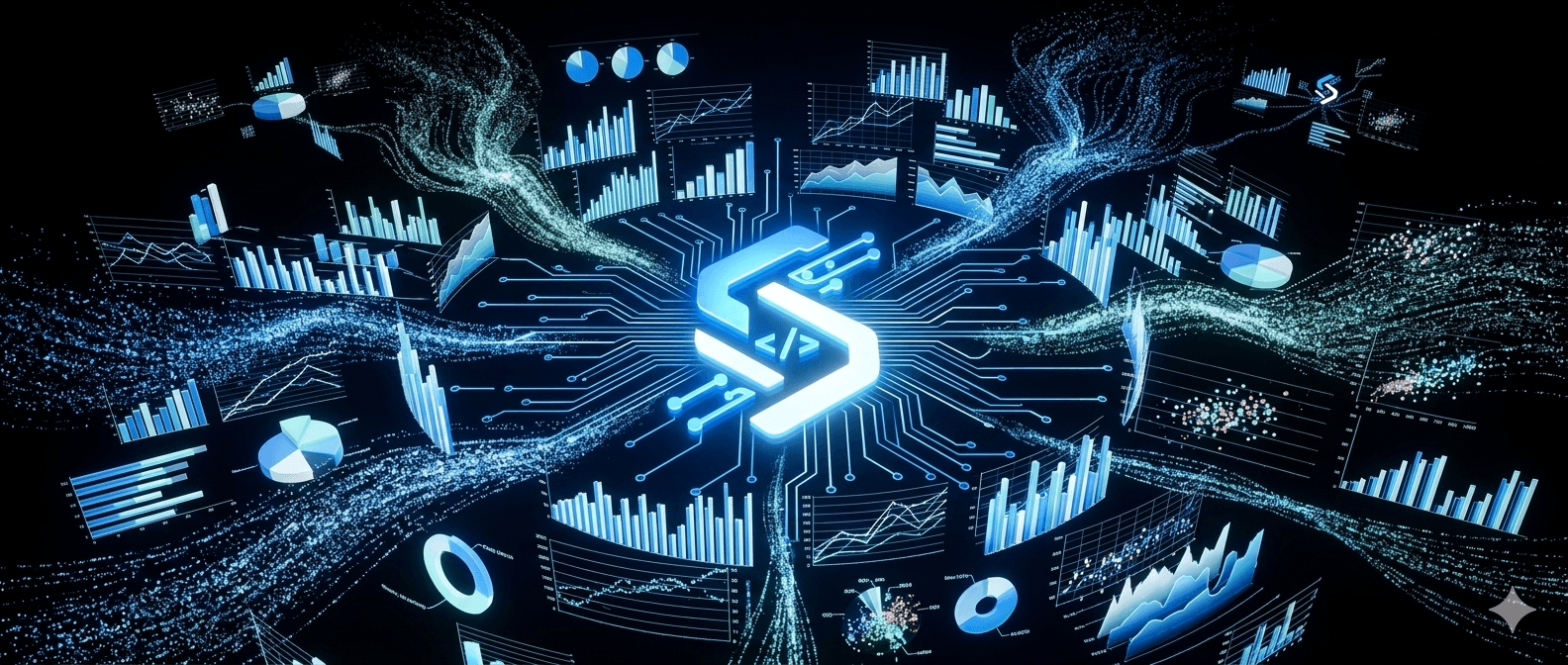Futuristic analytics visualization background
